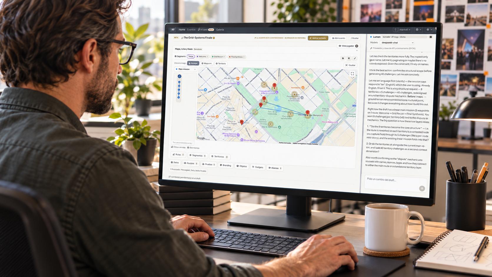 Event professional using the Mooveteam AI Wizard to create a team-building event in MooveXR.